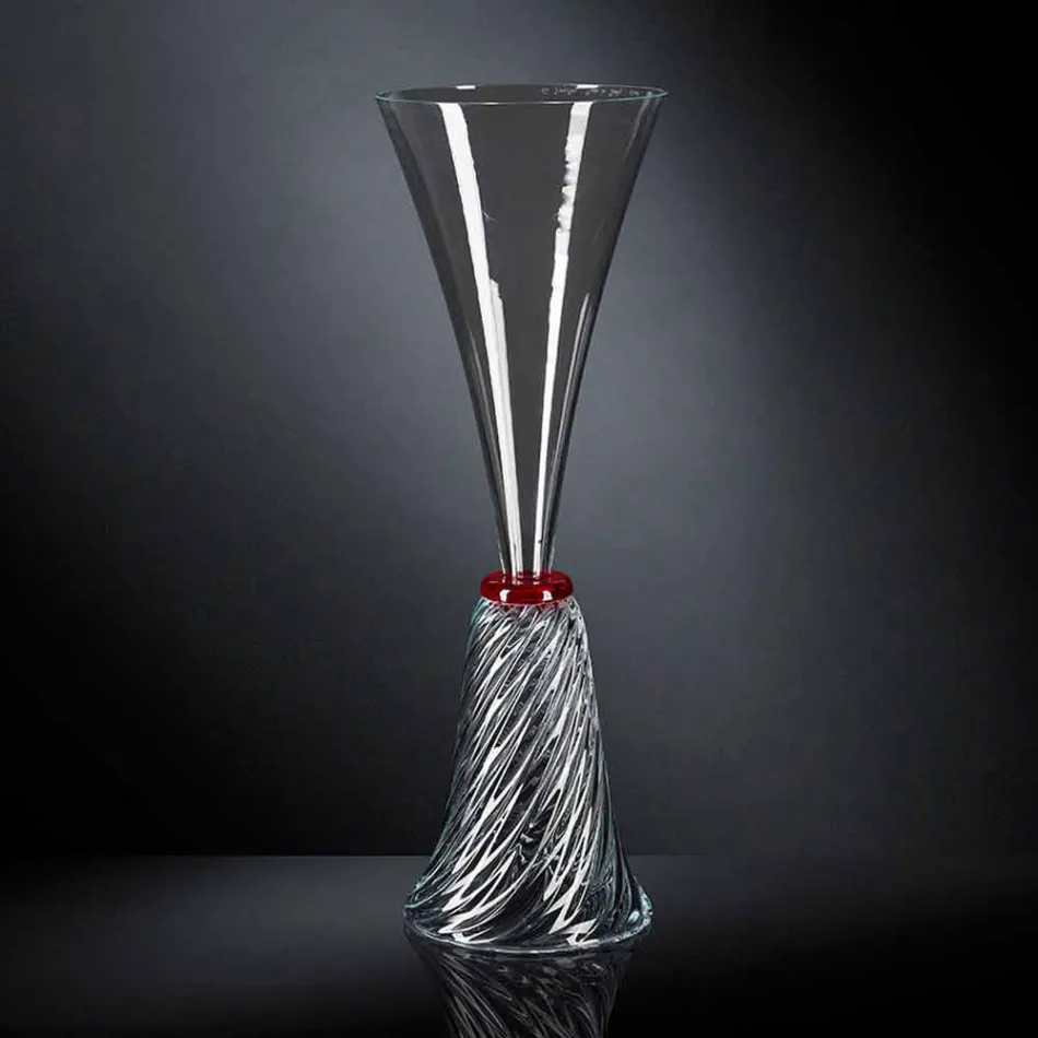 Vaso Elegante per Interni in Vetro Soffiato di Murano Made in Italy - Inverso Viadurini