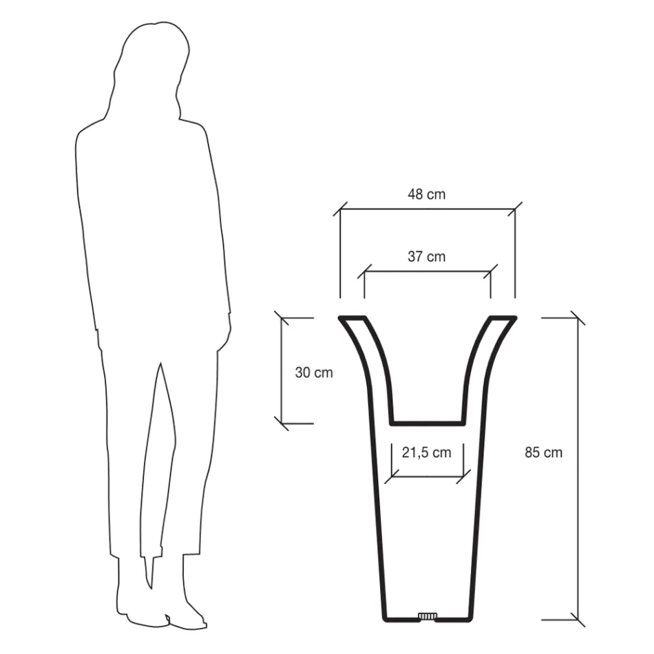 Vaso Fioriera da Giardino Rotondo in Polietilene Made in Italy - Tremont Viadurini