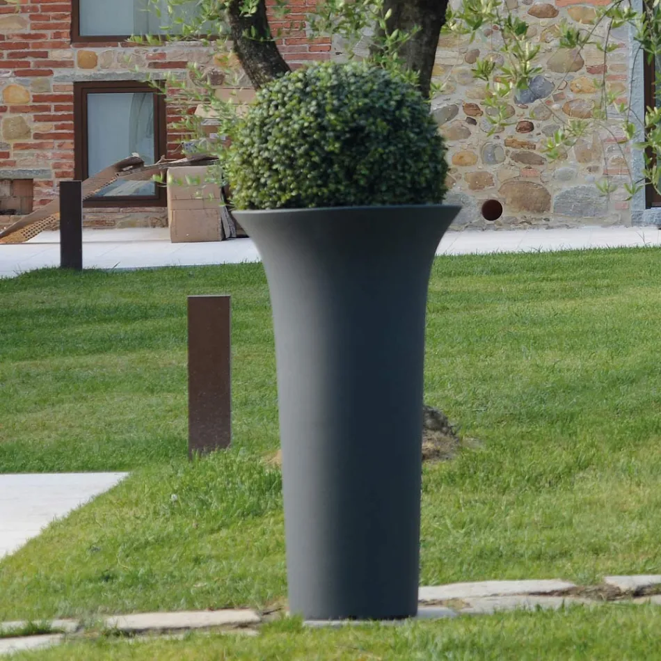 Vaso Fioriera da Giardino Rotondo in Polietilene Made in Italy - Tremont Viadurini