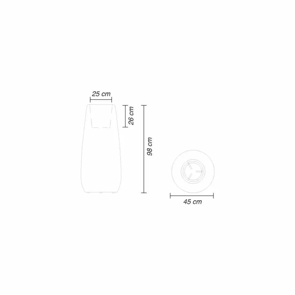 Vaso Fioriera in Plastica Luminosa, Design in 3 Misure - Pandora by Myyour Viadurini