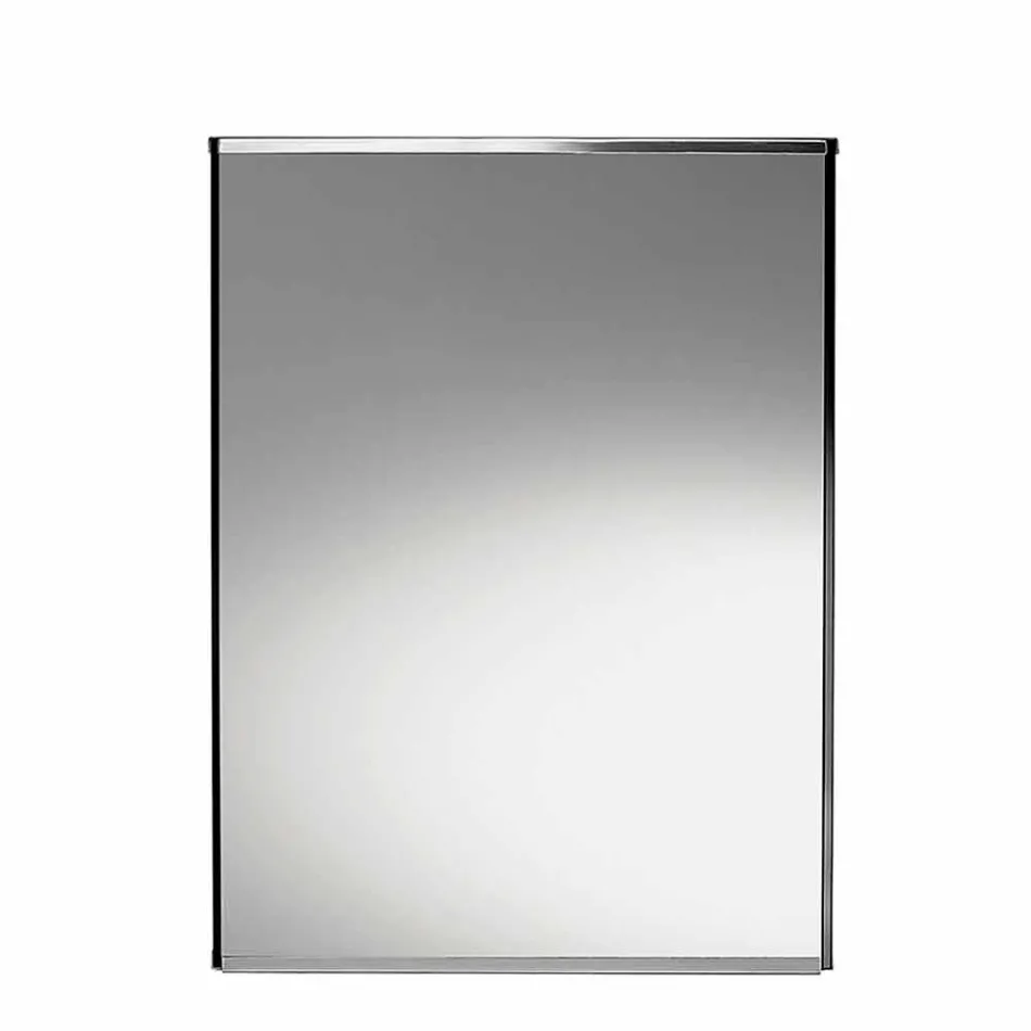 Vaso Freestanding Geometrico a Specchio e Struttura in Legno e Acciaio - Ghenna Viadurini