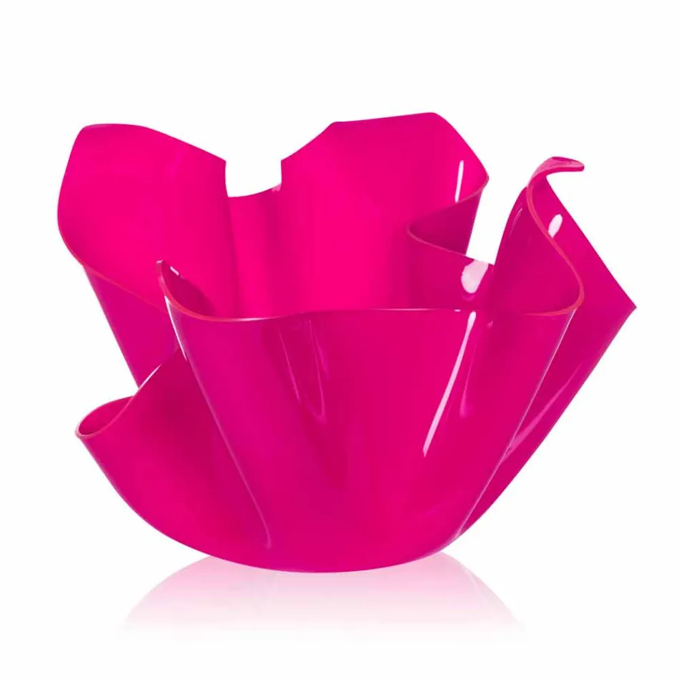 Vaso fuxia da interno/esterno design dappreggiato Pina, made in Italy Viadurini