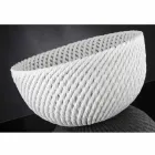 Vaso in Ceramica Lavorata a Mano con Trama Intrecciata Made in Italy - Napoleone Viadurini