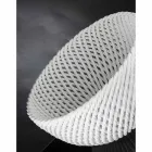 Vaso in Ceramica Lavorata a Mano con Trama Intrecciata Made in Italy - Napoleone Viadurini