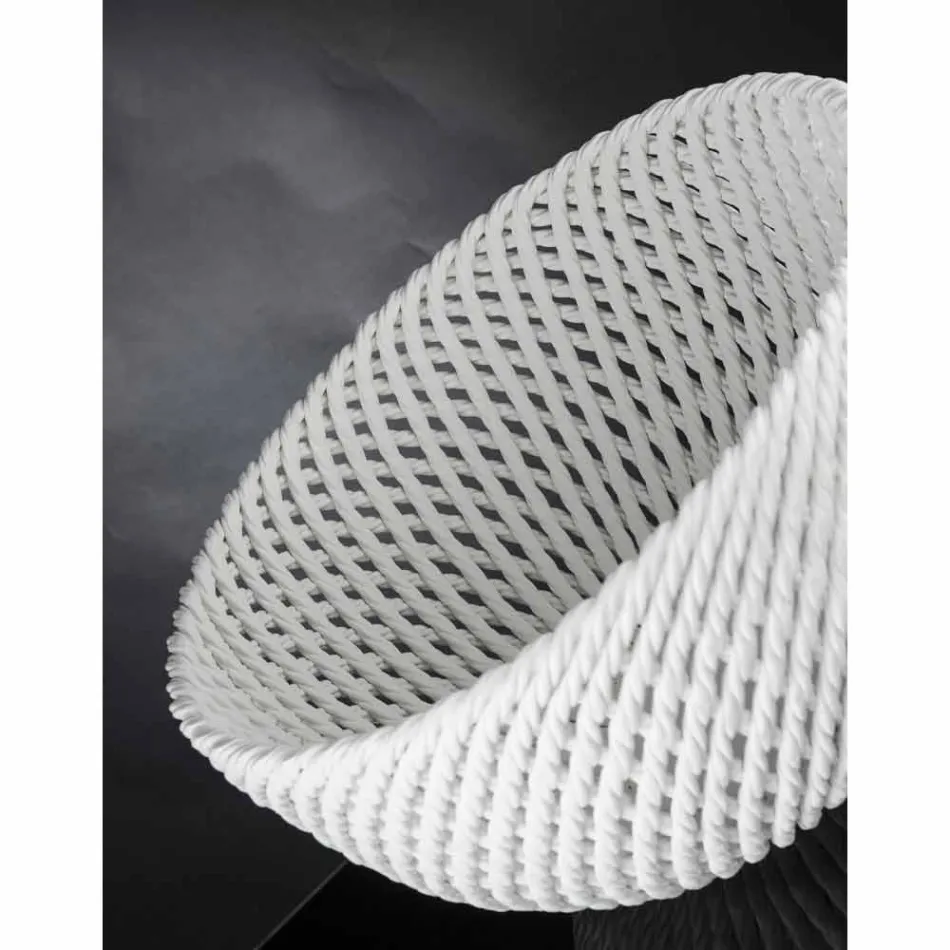 Vaso in Ceramica Lavorata a Mano con Trama Intrecciata Made in Italy - Napoleone Viadurini