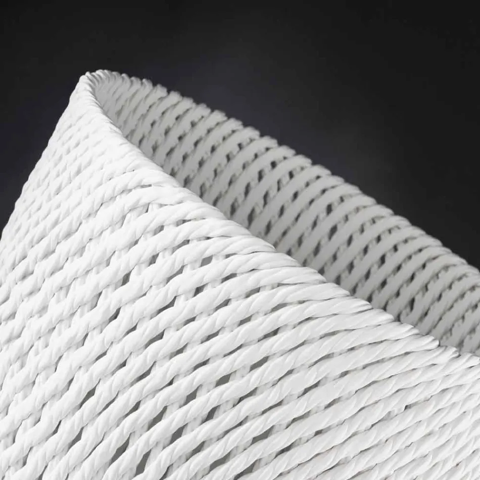 Vaso in Ceramica Lavorata a Mano con Trama Intrecciata Made in Italy - Napoleone Viadurini