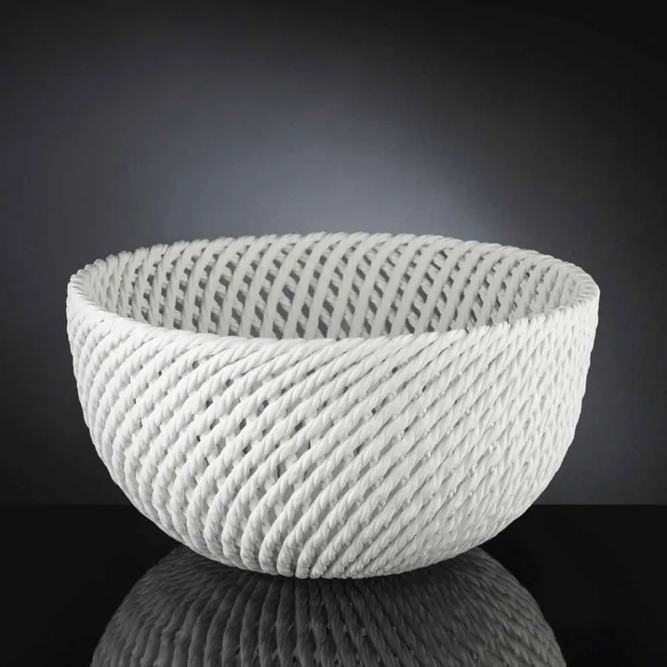 Vaso in Ceramica Lavorata a Mano con Trama Intrecciata Made in Italy - Napoleone Viadurini