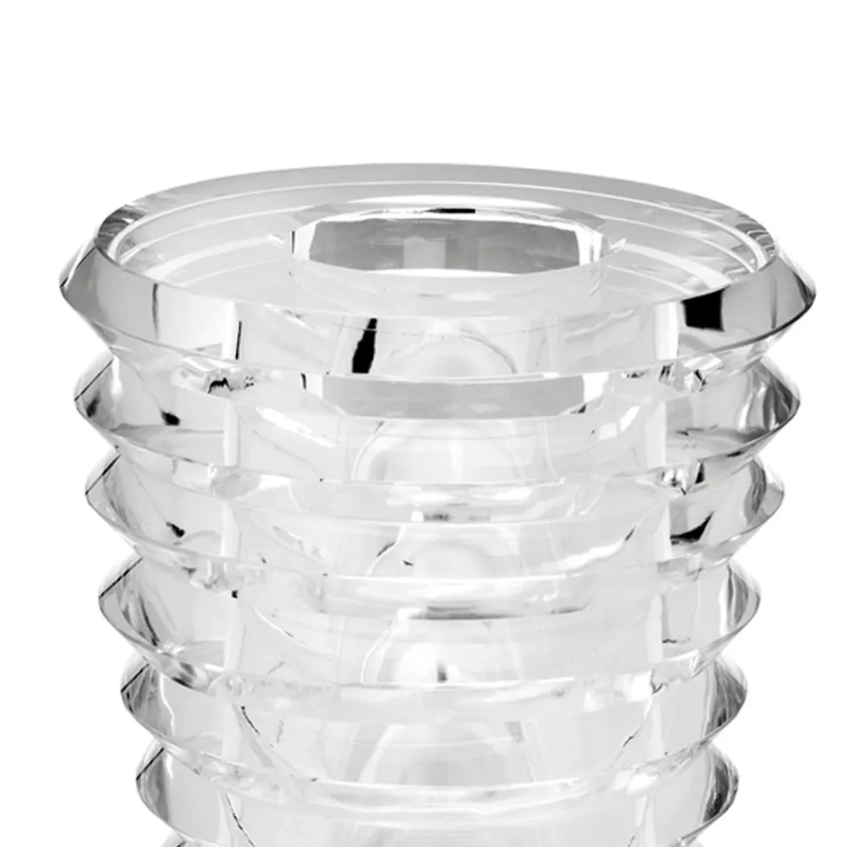 Vaso in Cristallo Design Originale ad Anelli Lusso Made in Italy - Mexto Viadurini