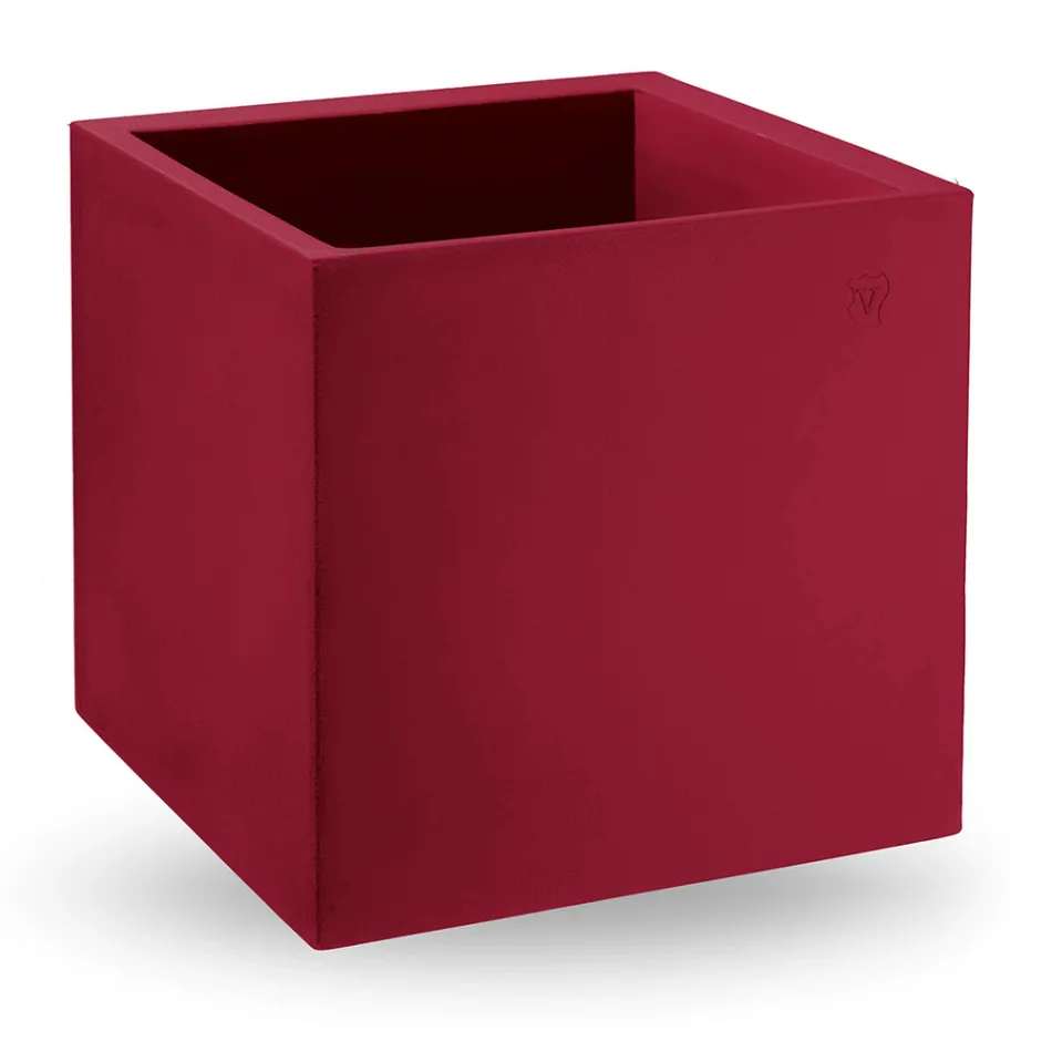 Vaso in Polietilene Colorato Forma Cubica Realizzato in Italia - Tonello Viadurini