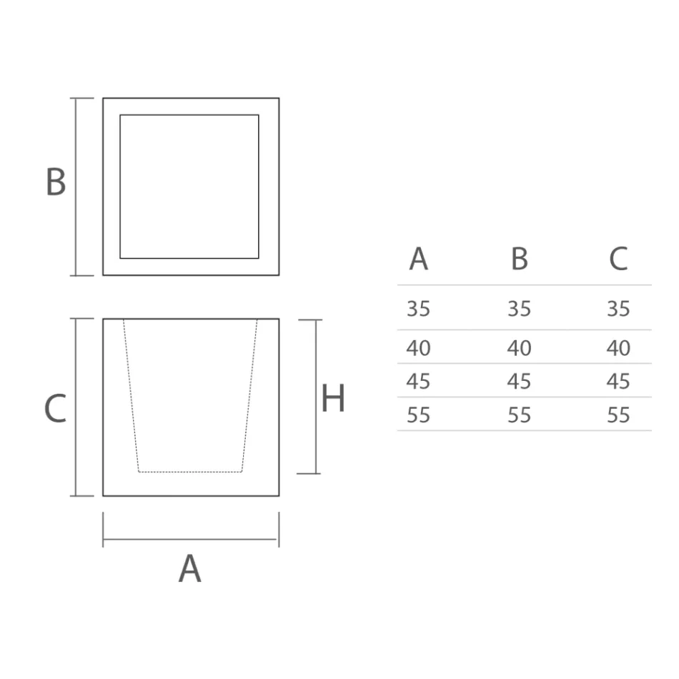 Vaso in Polietilene Colorato Forma Cubica Realizzato in Italia - Tonello Viadurini