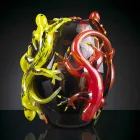 Vaso in Vetro Colorato con Gechi Realizzato Artigianalmente in Italia - Geco Viadurini