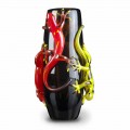 Vaso in Vetro Colorato con Gechi Realizzato Artigianalmente in Italia - Geco