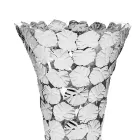 Vaso in Vetro e Metallo Argentato con Decoro Geometrico di Lusso - Chirico Viadurini