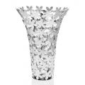 Vaso in Vetro e Metallo Argentato Lusso Design con Decoro a Fiore - Floriano
