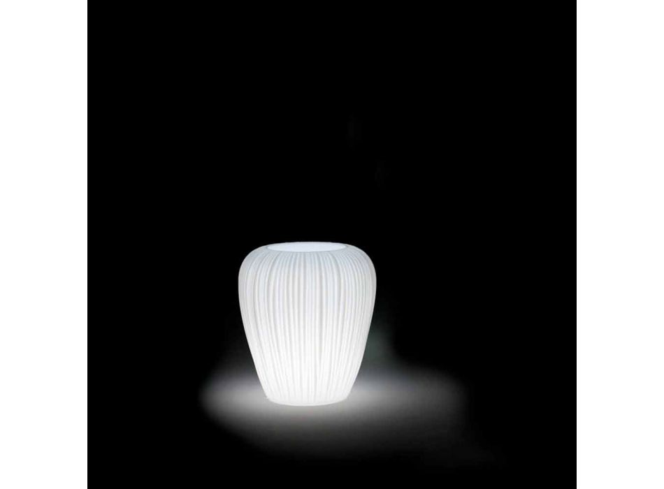 Vaso Luminoso da Esterno Design Moderno in Polietilene, 2 Pezzi - Skin by Myyour Viadurini