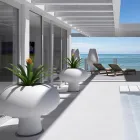 Vaso Luminoso da Esterno in Polietilene con Luce LED Made in Italy - Boba Viadurini