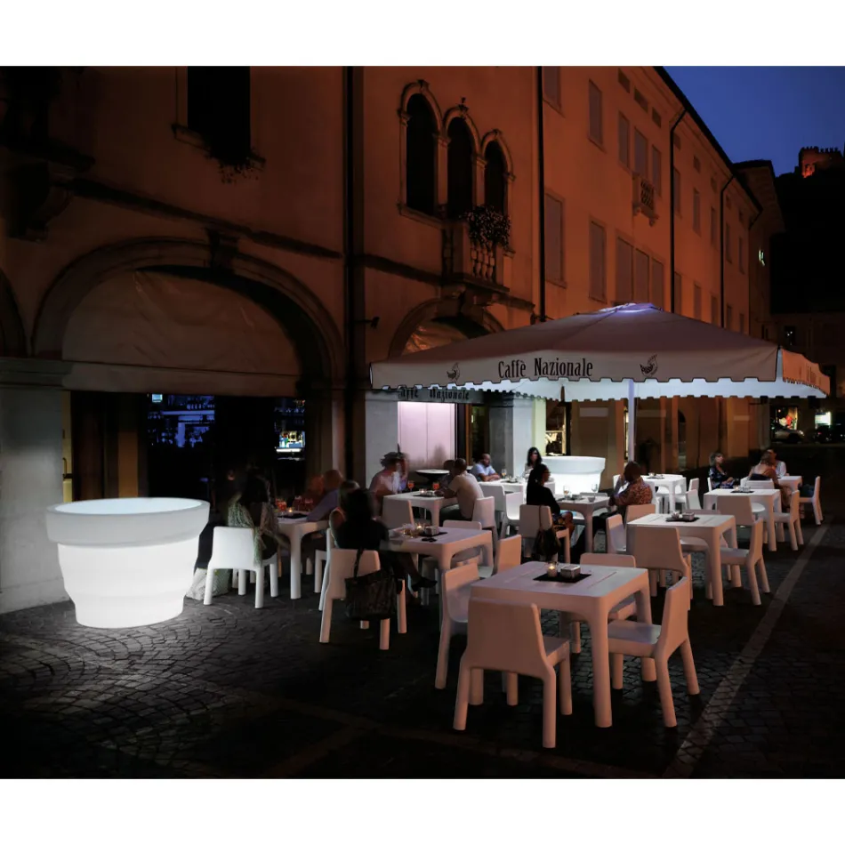 Vaso Luminoso da Giardino in Polietilene con LED Made in Italy - Poldo Viadurini