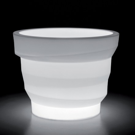 Vaso Luminoso da Giardino in Polietilene con LED Made in Italy - Poldo Viadurini