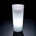 Vaso Luminoso da Interno Alto in Polietilene Bianco Made in Italy - Devid Viadurini
