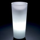 Vaso Luminoso da Interno Alto in Polietilene Bianco Made in Italy - Devid Viadurini