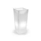 Vaso Luminoso da Interno Alto in Polietilene Bianco Made in Italy - Devid Viadurini