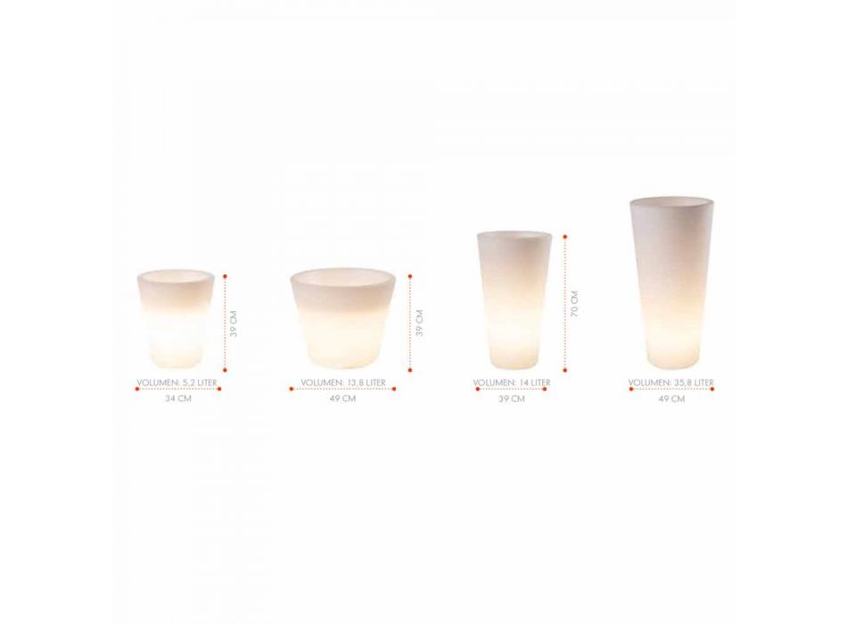 Vaso Luminoso per Esterni e Interni, Design Colorato in 3 Dimensioni - Vasostar Viadurini