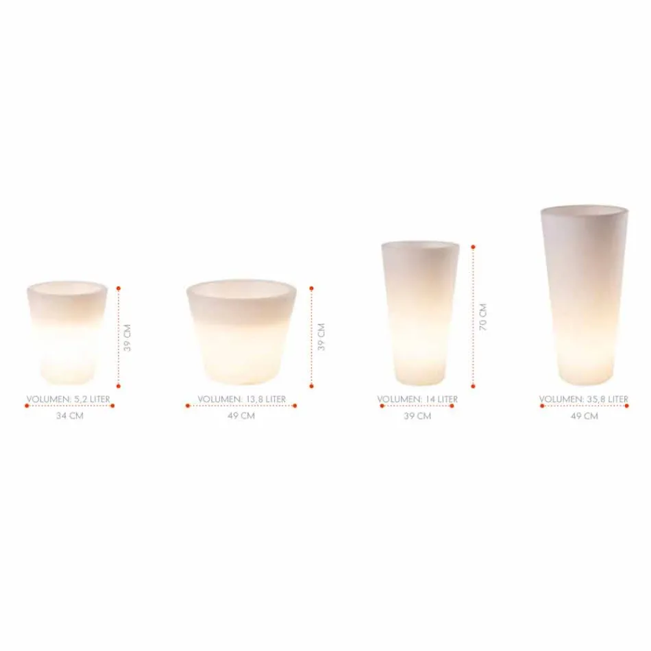 Vaso Luminoso per Esterni e Interni, Design Colorato in 3 Dimensioni - Vasostar Viadurini