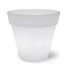 Vaso Luminoso per Esterno in Polietilene Bianco Made in Italy - Taralla Viadurini