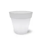 Vaso Luminoso per Esterno in Polietilene Bianco Made in Italy - Taralla Viadurini