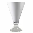 Vaso Moderno da Interno in Vetro Bianco e Trasparente Made in Italy - Romantica Viadurini