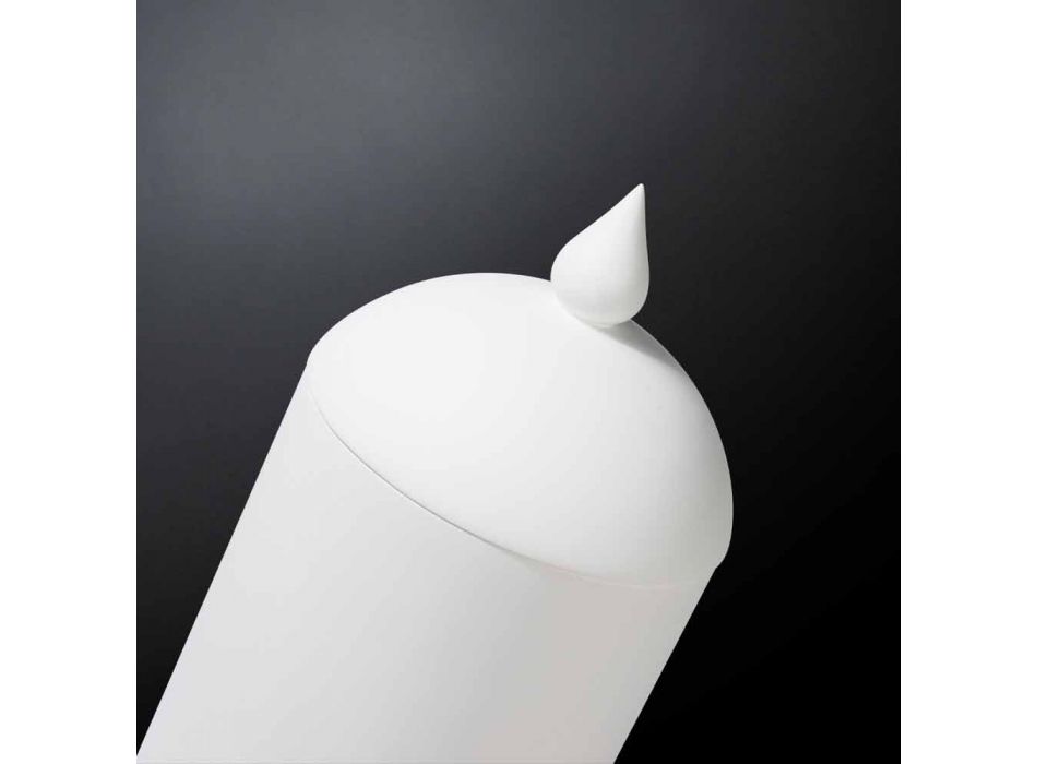 Vaso Moderno in Ceramica Bianca Lavorata a Mano Realizzato in Italia - Chantal Viadurini