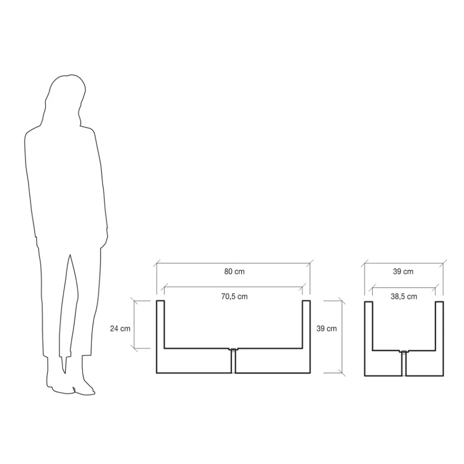 Vaso o Divisorio Colorato per Esterni 3 Dimensioni Made in Italy - Plants Viadurini