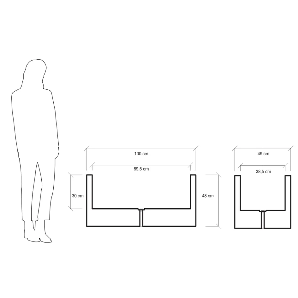 Vaso o Divisorio Colorato per Esterni 3 Dimensioni Made in Italy - Plants Viadurini