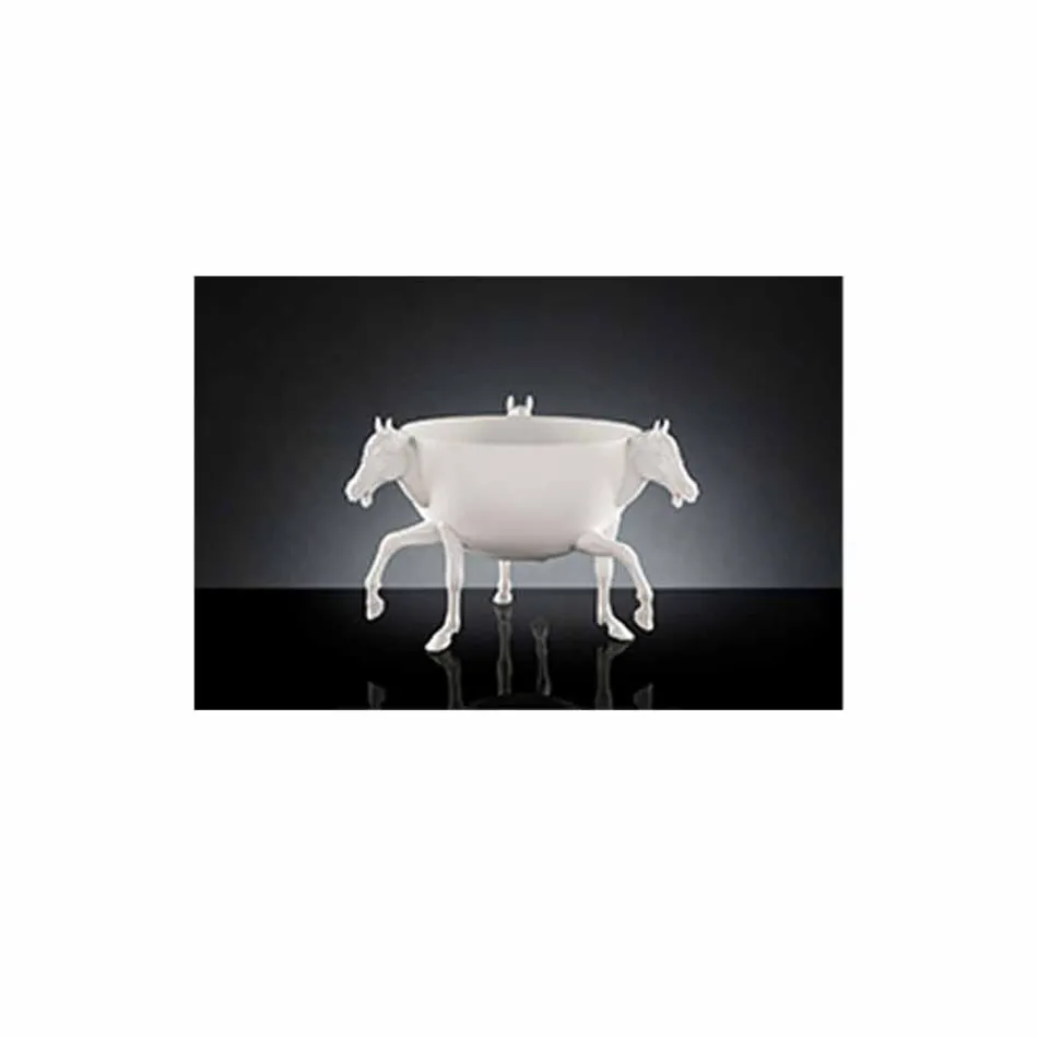 Vaso Ornamentale da Interno in Ceramica Bianca o Oro 24k Made in Italy - Jacky Viadurini