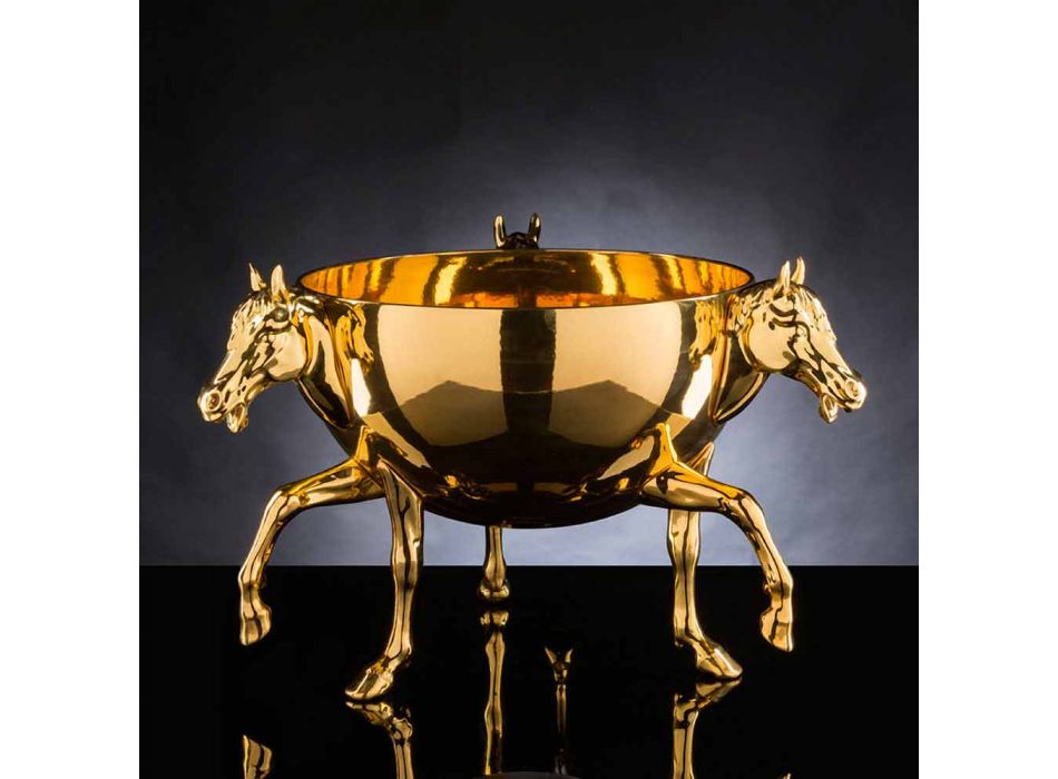 Vaso Ornamentale da Interno in Ceramica Bianca o Oro 24k Made in Italy - Jacky Viadurini