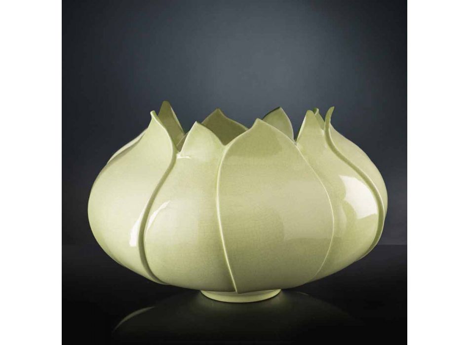 Vaso Ornamentale Moderno in Ceramica Colorata Lavorata a Mano in Italia - Onice Viadurini