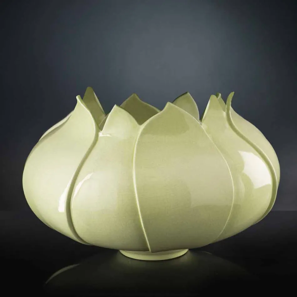 Vaso Ornamentale Moderno in Ceramica Colorata Lavorata a Mano in Italia - Onice Viadurini