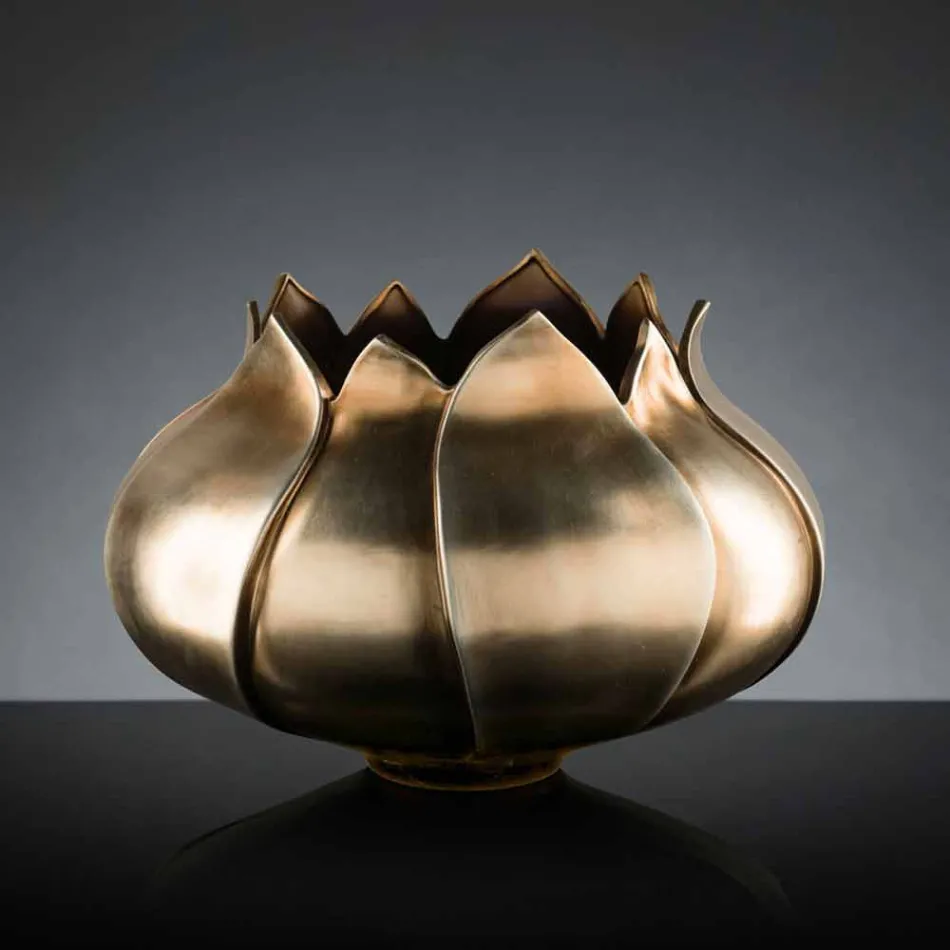 Vaso Ornamentale Moderno in Ceramica Colorata Lavorata a Mano in Italia - Onice Viadurini