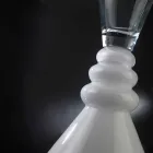Vaso per Fiori in Vetro Bianco e Trasparente Realizzato in Italia - Aramis Viadurini