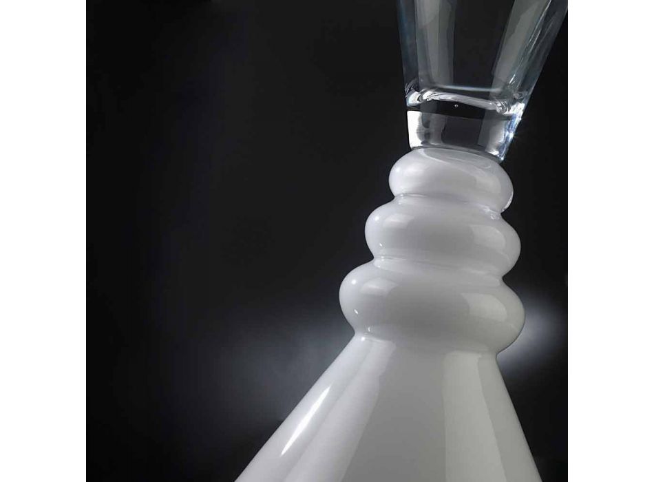 Vaso per Fiori in Vetro Bianco e Trasparente Realizzato in Italia - Aramis Viadurini