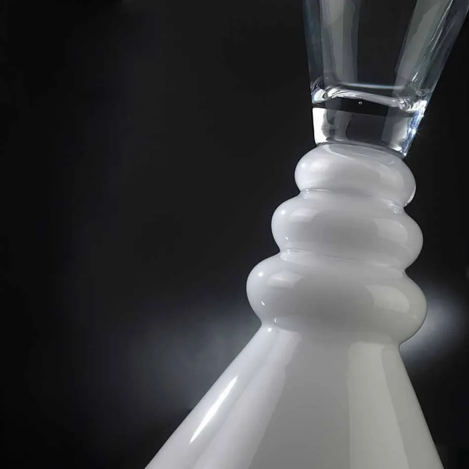 Vaso per Fiori in Vetro Bianco e Trasparente Realizzato in Italia - Aramis Viadurini