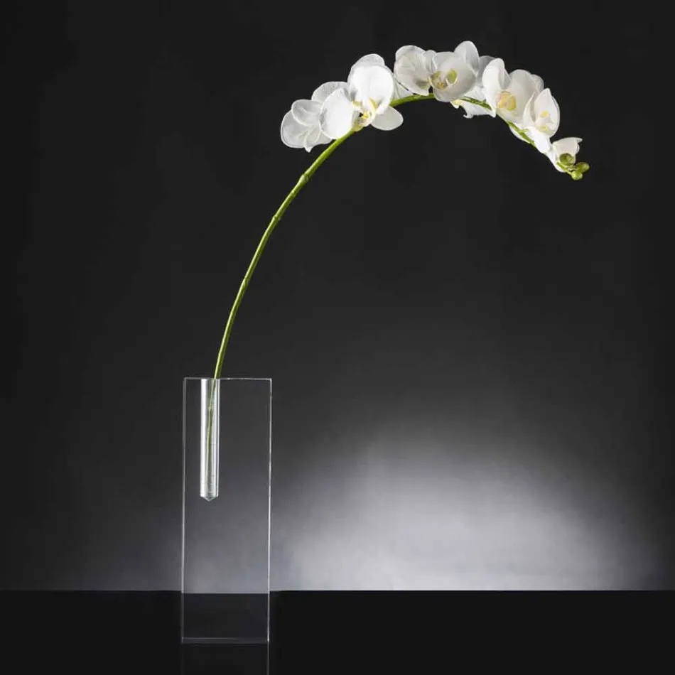 Vaso per Fiori Moderno in Plexiglass Trasparente Realizzato in Italia - Unique Viadurini