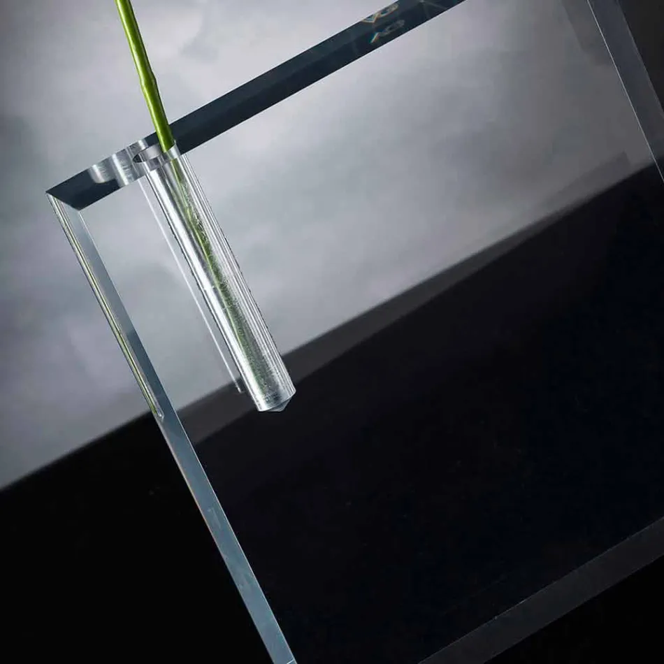 Vaso per Fiori Moderno in Plexiglass Trasparente Realizzato in Italia - Unique Viadurini