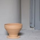 Vaso Portafiori di Design in Terracotta con Sottovaso Made in Italy - Ettie Viadurini