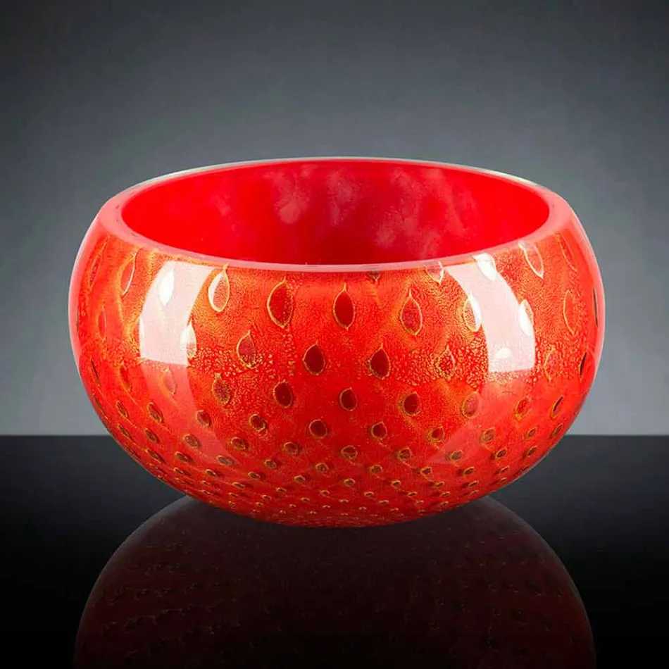 Vaso Rotondo da Interno in Vetro di Murano Colorato Realizzato in Italia - Asper Viadurini