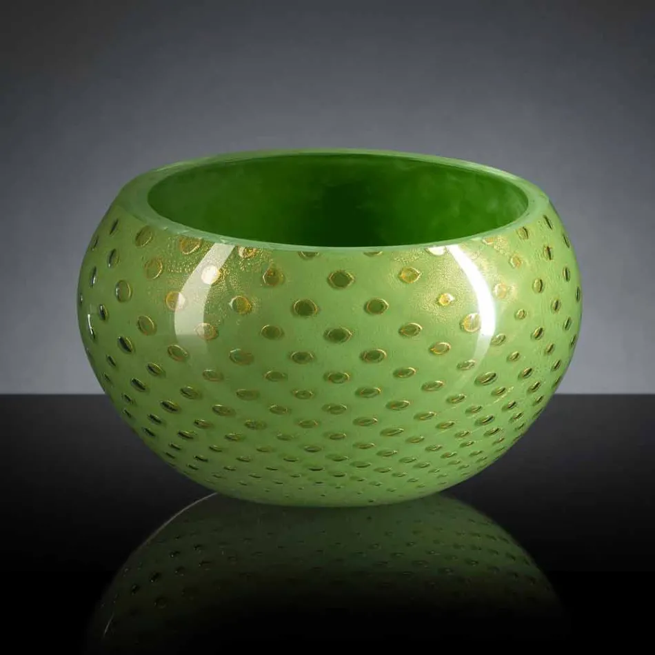 Vaso Rotondo da Interno in Vetro di Murano Colorato Realizzato in Italia - Asper Viadurini