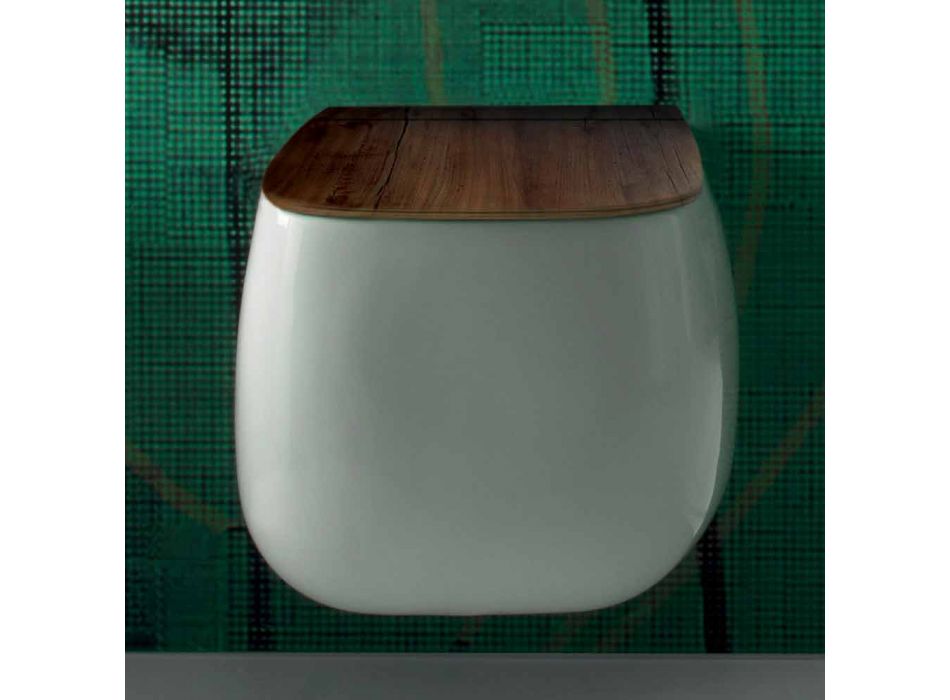 Vaso sospeso in ceramica bianca design moderno Gaiola, made in Italy Viadurini