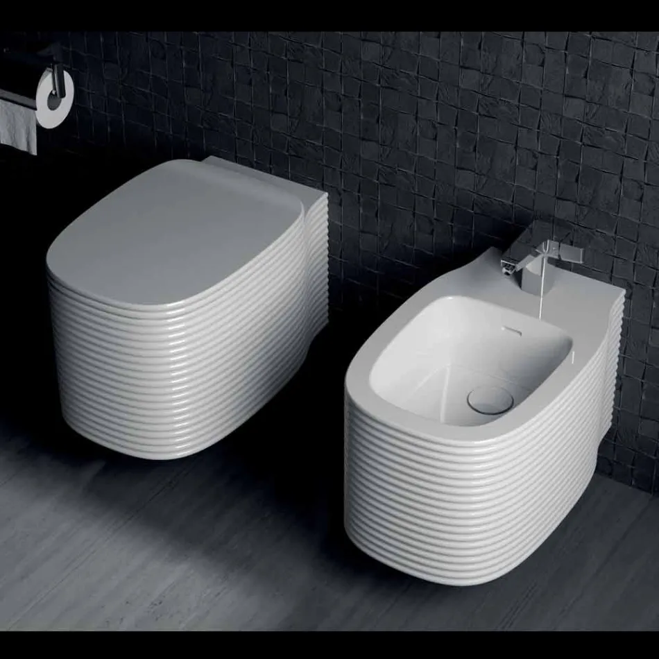 Vaso sospeso in ceramica di design moderno fatto in Italia, Amleto Viadurini