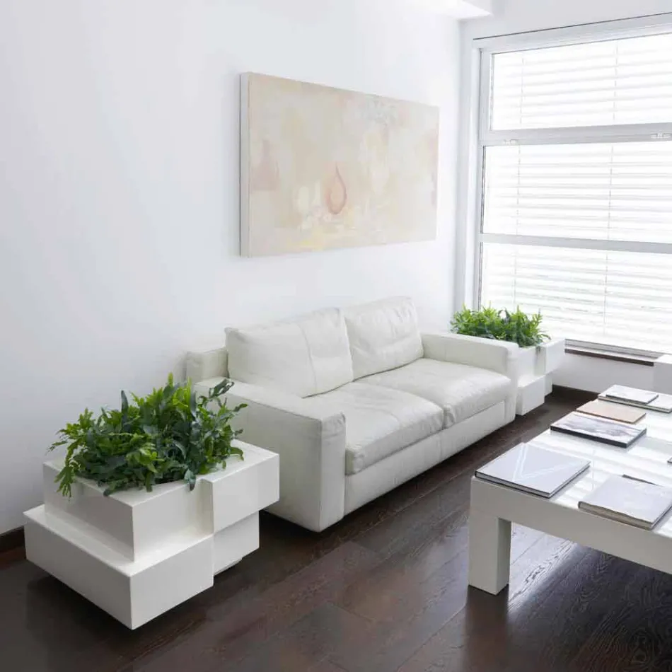 Vaso su ruote nero,bianco Slide Cubic Yo irregolare moderno made Italy Viadurini