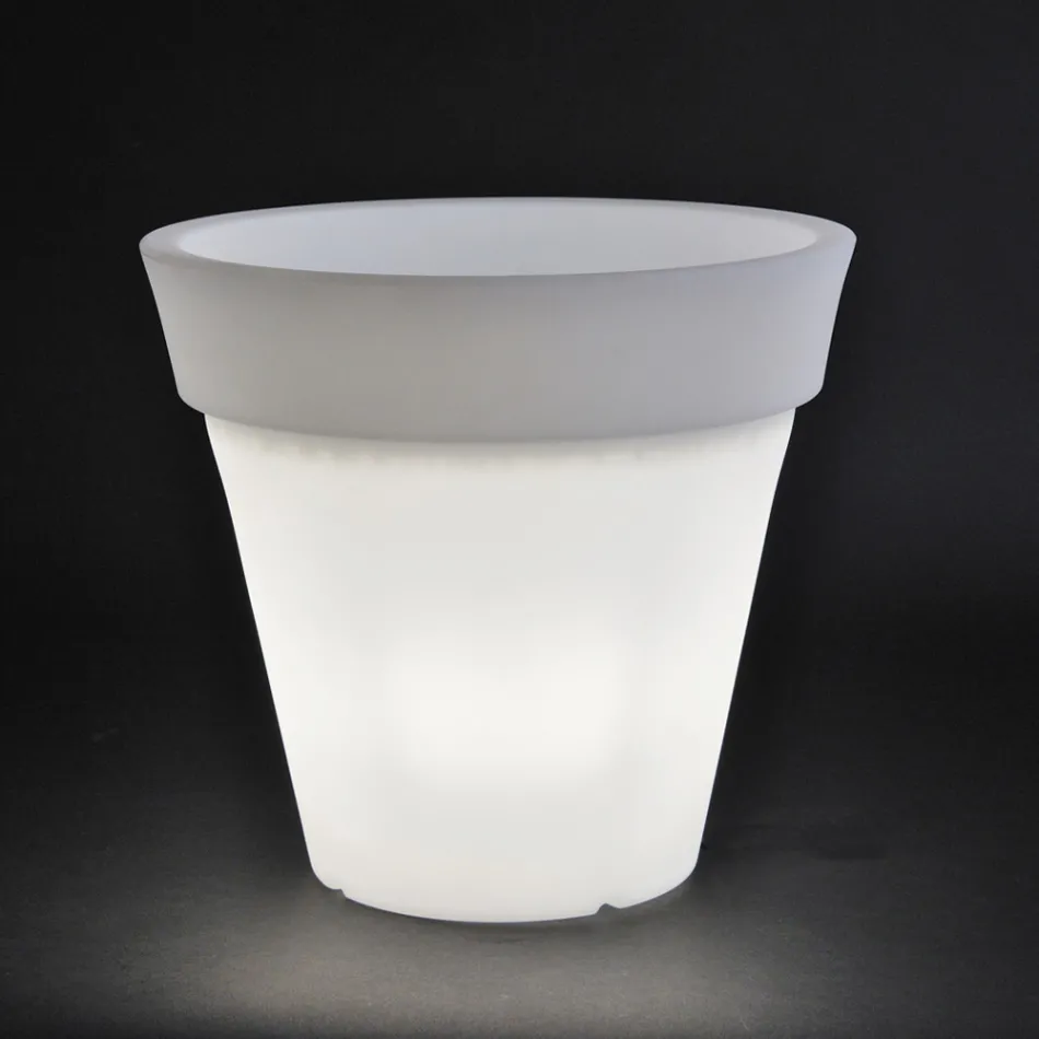 Vaso Tondo da Giardino Colorato o con Illuminazione Made in Italy - Avanas Viadurini